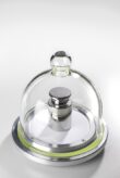 Gram weight piece under a glass bell jar.