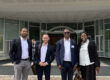 (v.l.n.r.) Ulysse Ateba Ngoa (PEI), Helge Senkpiel (PTB), Dr. Jean Fidèle Bationo (AUDA NEDAP), Ndeye Magatte Diao (LNCM Senegal) stehen vor dem Paul-Ehrlich-Institut