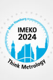 The captions 'IMEKO 2024', 'Think Metrology' and the slogan 'Moin Hamburg' in a circular scale of 25 stars with a stylised view of Hamburg. The stars represent the 25 Technical Committees of IMEKO.