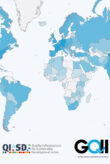 A world map showing parts of the American, European, and the African continents. Also, two logos are pictured below.