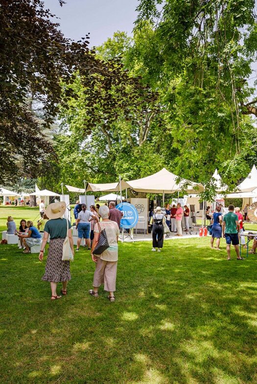 Ein Fest in einem Park.