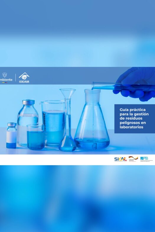 The cover page of the RESPEL Guide showing some liquid being poured into a flask from a test tube. Other flasks, beakers and bottles with liquid in them are also shown.